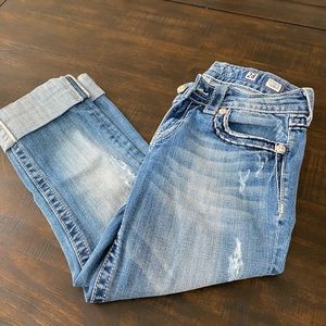 Miss Me Distressed Cropped Jean